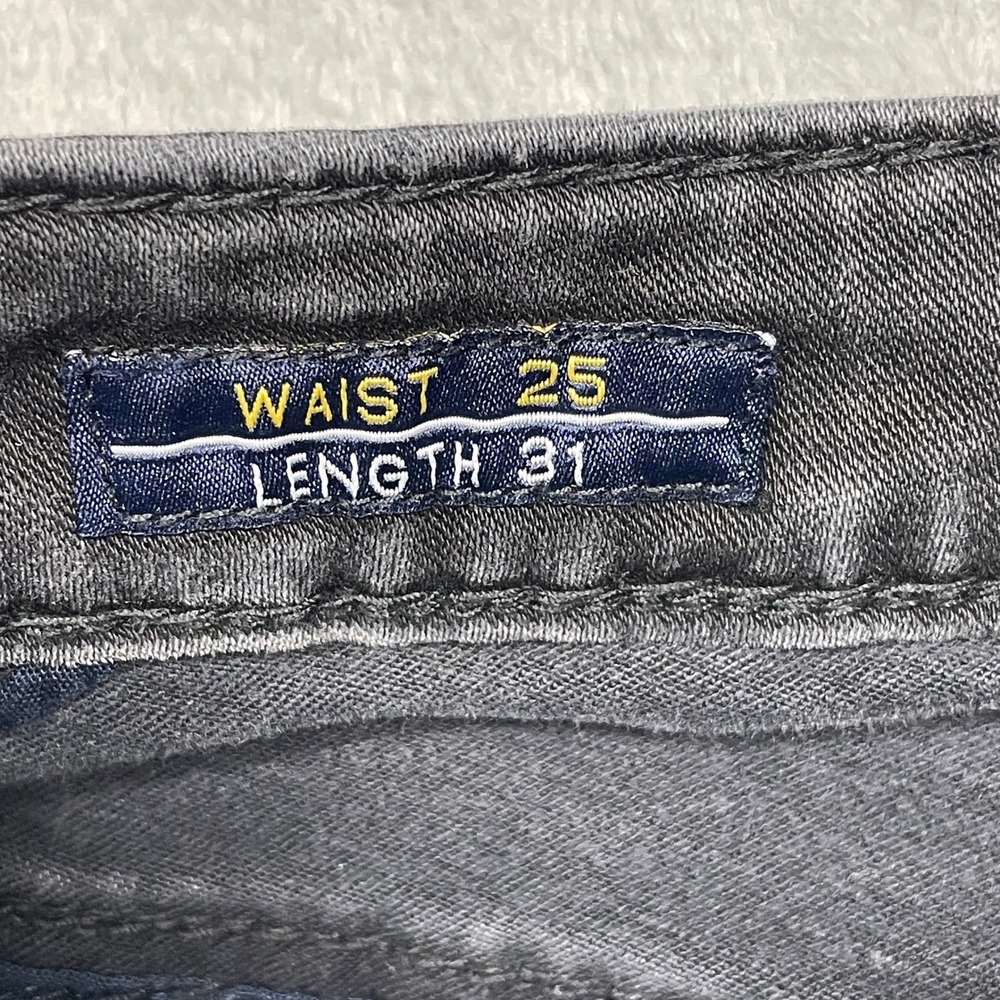 Vigoss Studio Skinny Jeans Women 25 Black Faded Low Rise Stretch Denim - Picture 6 of 14
